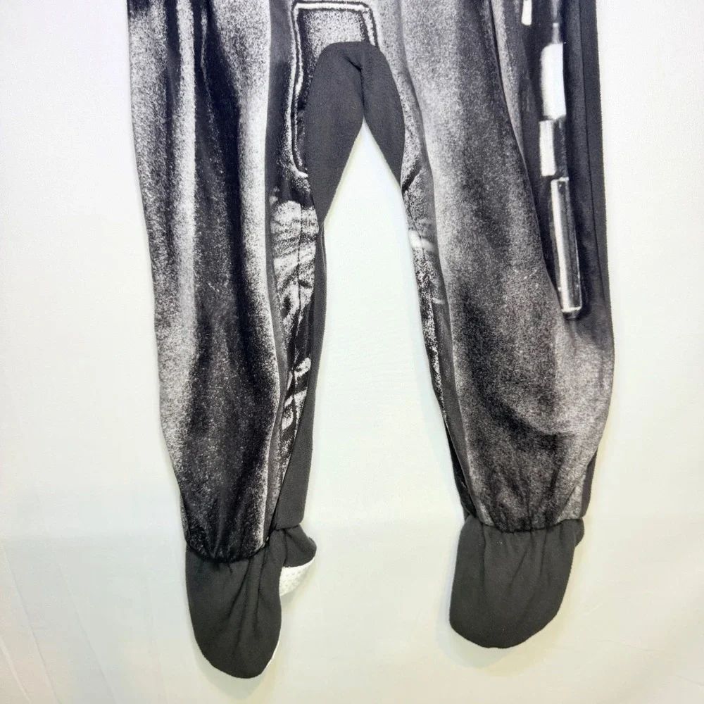 Star Wars Darth Vader Kids Footed Pajamas Size 4 Black Fleece Zip Up Sleeper